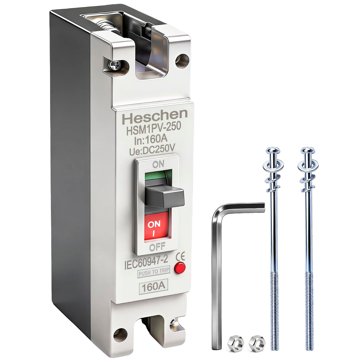 Heschen DC 160 Amp Circuit Breaker, 250V Battery Disconnect Switch, Solar