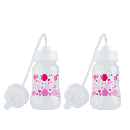 Anti-Colic Nursing System 4 oz Baby Bottle with Fast Flow Nipple/Teat 3m+ with Tube Straw Feeding System for Toddler