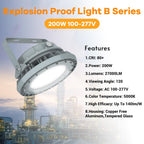 Explosion Proof LED Light ,Hazardous Area Lighting (200W 100-277V 5000K)