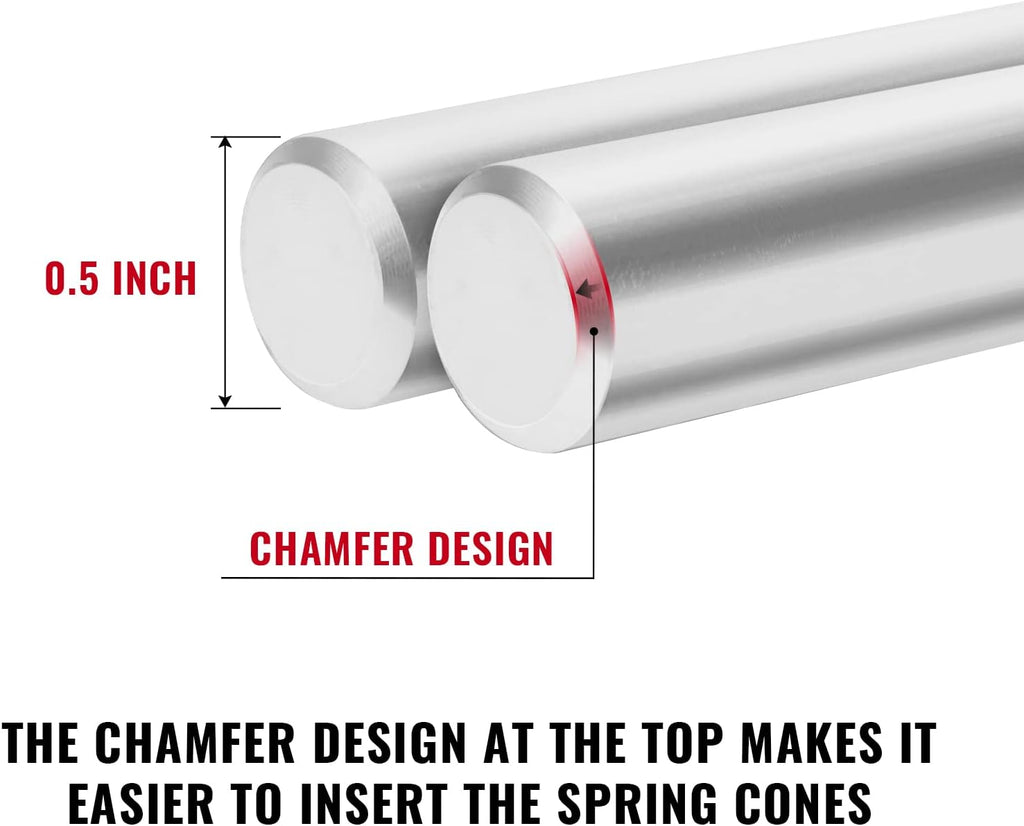 One Pair 17.2 Inch Torsion Spring Winding Rods with Non-Slip Handle,1/2 Inch Diameter Solid Steel Metal Winding Bars