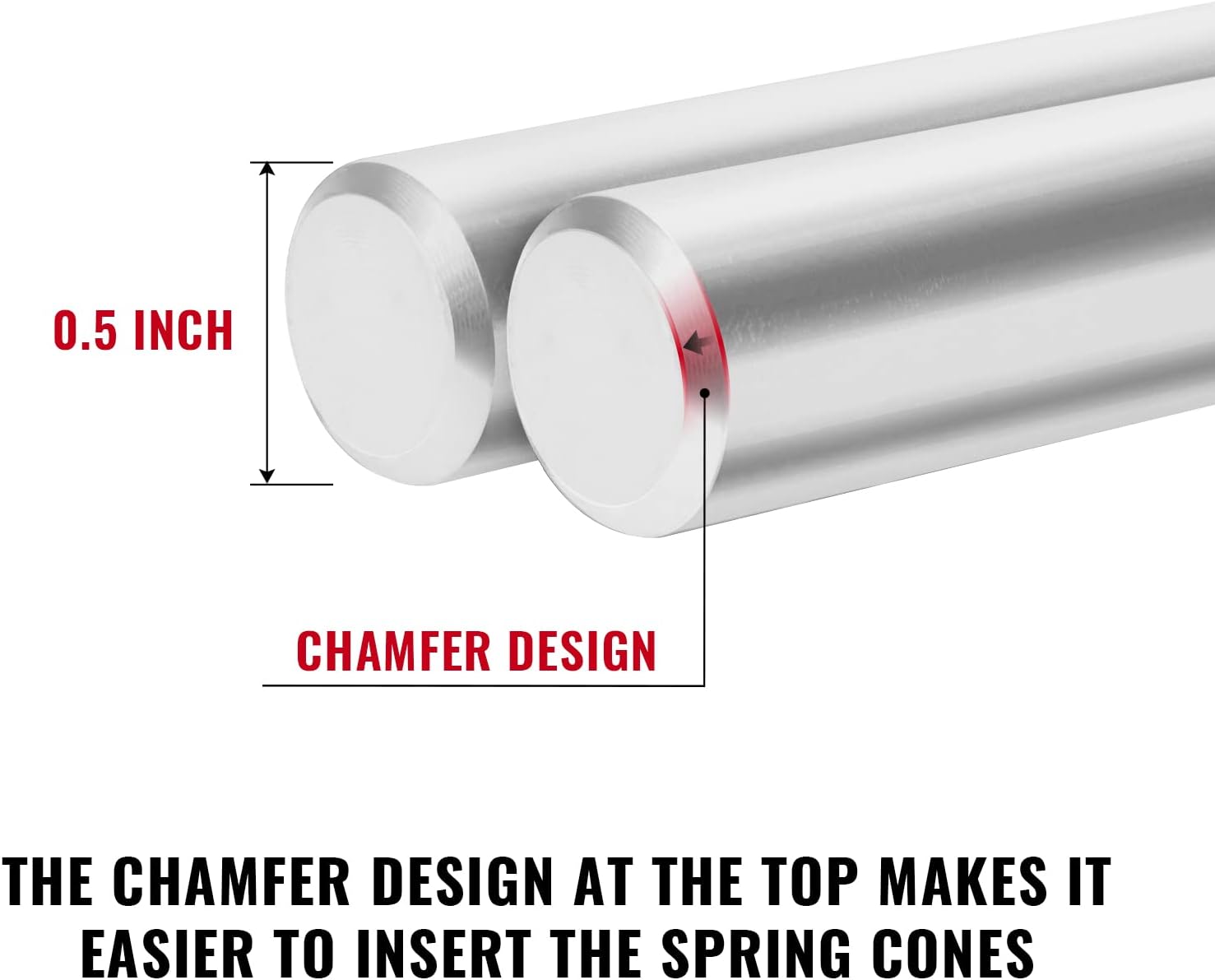 One Pair 17.2 Inch Torsion Spring Winding Rods with Non-Slip Handle,1/2 Inch Diameter Solid Steel Metal Winding Bars