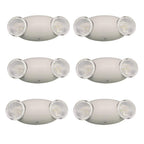 Amazon Basics LED Emergency Light, UL Certified, 6-Pack, Adjustable Two LED Bug Eye Head, Battery Backup, 90-Minute Backup, Nickel Cadmium