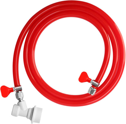5 FT CO2 Line Ball Lock Keg Fitting Kit, 5/16" OD PVC Brewing Line | Quick Disconnect & Hose Clamp, Barb for Homebrew