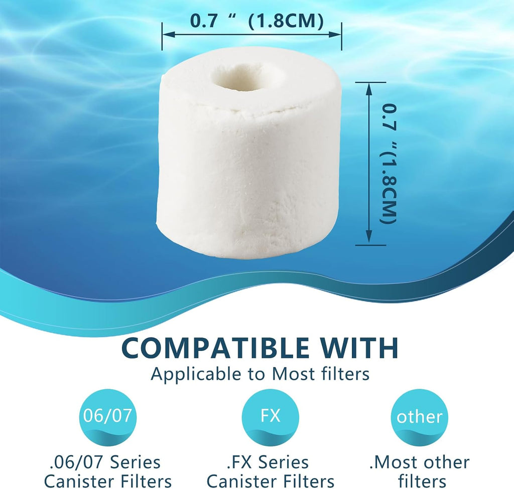 4 Pack Aquarium Bio Ceramic Rings Set, Compatible with Fluval Filter Media, Each 1.1 lb, 2 Ceramic Rings with 2 Mesh