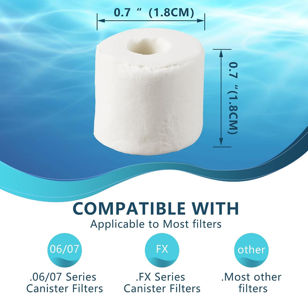 4 Pack Aquarium Bio Ceramic Rings Set, Compatible with Fluval Filter Media, Each 1.1 lb, 2 Ceramic Rings with 2 Mesh