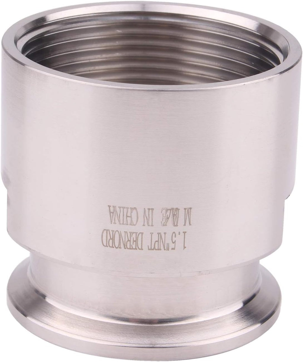 DERNORD 1.5'' Tri clamp Adapter to 1.5 inch FNPT Thread Ferrule Sanitary Pipe Fitting