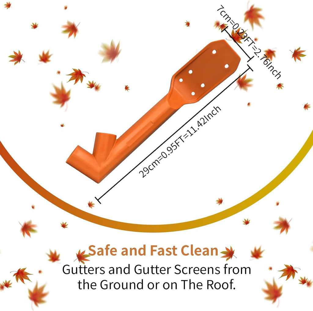 12.9ft Aluminum Gutter Cleaning Tools with Brush & Scoop No Ladder
