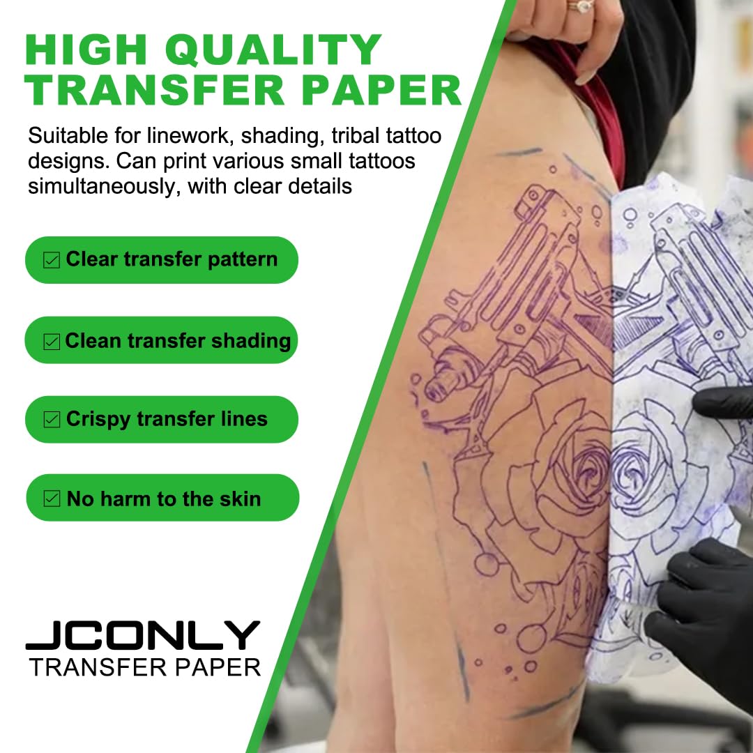 Tattoo Transfer Paper, 50 Sheets Stencil Transfer Paper for Tattooing, A4 Size Thermal Stencil Paper for Tattoo
