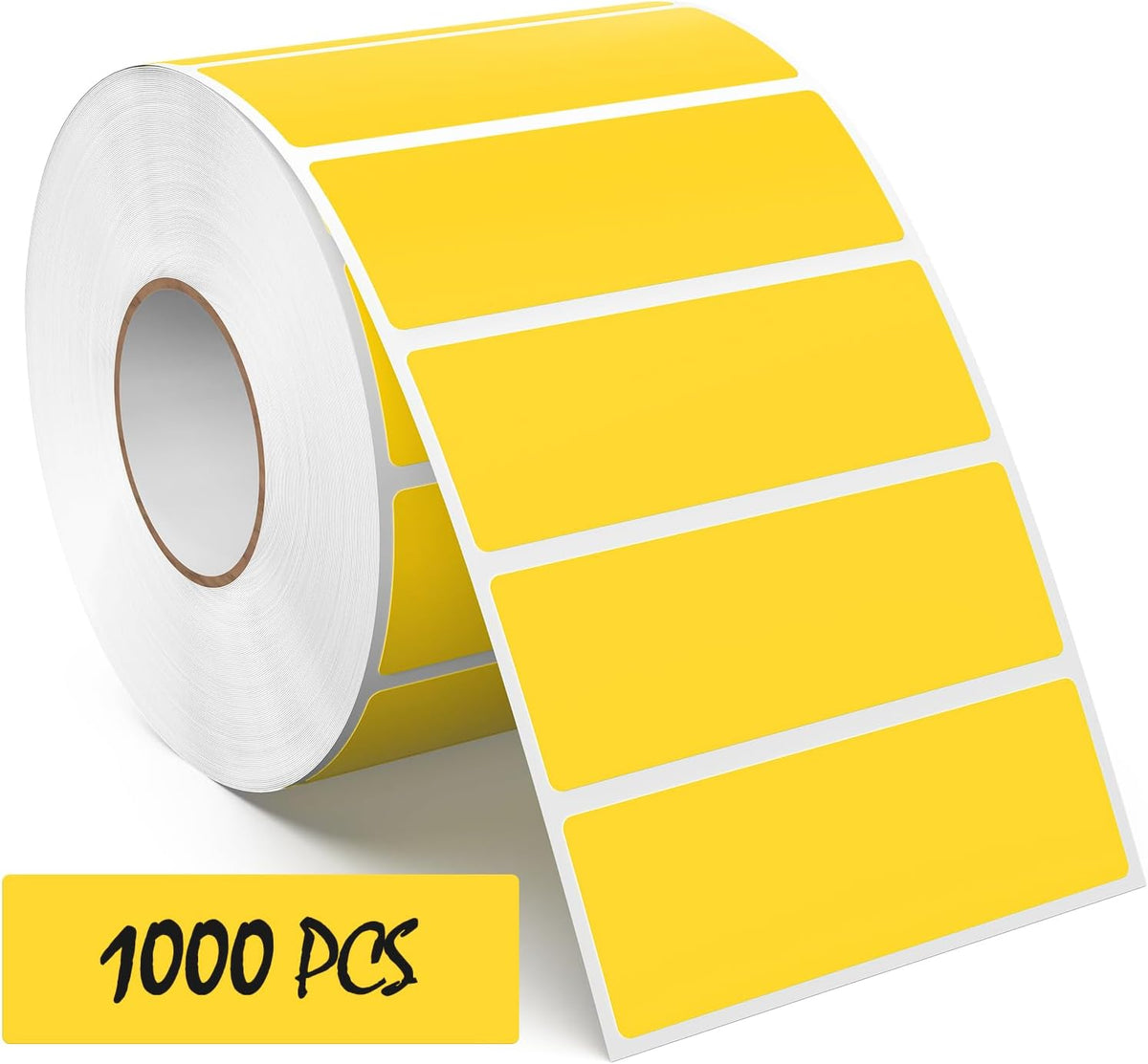 Yellow Rectangle Labels 3" x 1" Color Coding Stickers Roll 1000 Pcs