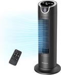 Tower Fan for Bedroom, 25 dB Quiet DC Bladeless Fan with Remote, 8 Speeds, 1-8H Timer, 80° Oscillating Fans for
