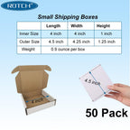 4x4x1'' 50 Pack Corrugated Mailers, Cardboard Boxes Perfect for Shipping Small, White