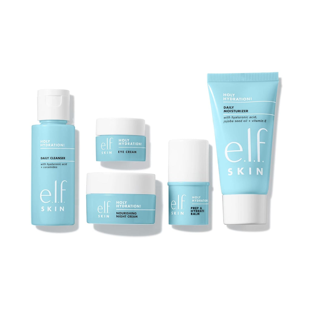 SKIN Holy Hydration! Jet Set Hydration Kit, Travel Friendly Hydrating Skincare Set, Face Cleanser, Balm, Moisturizer