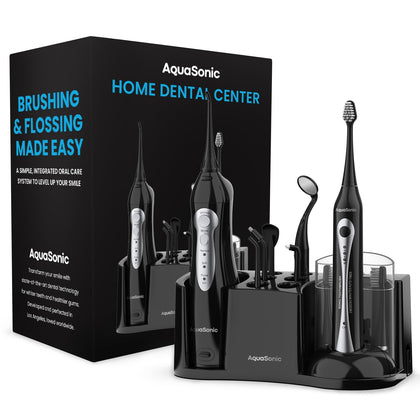 Home Dental Center Rechargeable Power Toothbrush & Smart Water Flosser - Complete Family Oral Care System - 10