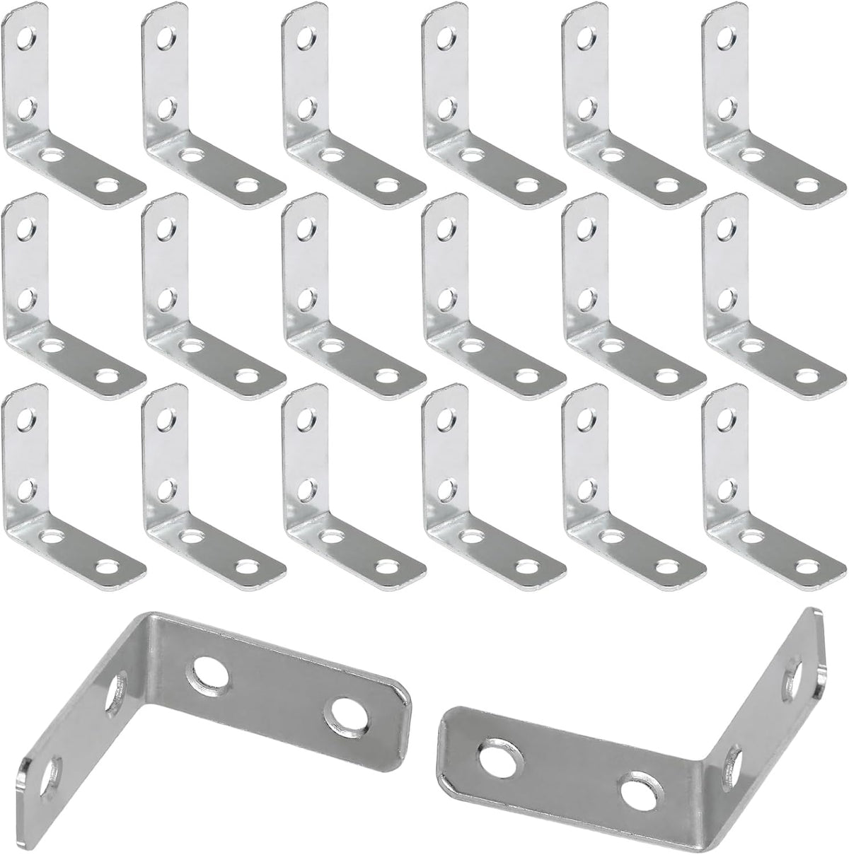 L Bracket Corner Braces 1.5 Inch, Zinc Plated, 20PCS