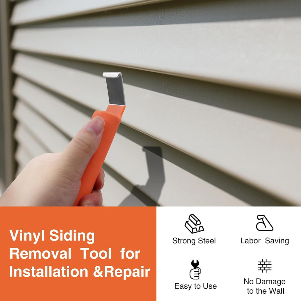 Vinyl Siding Removal Tool for Installation and Repair – Steel Blade, Extra Long Non-Slip Handle, Vinyl Siding Tools