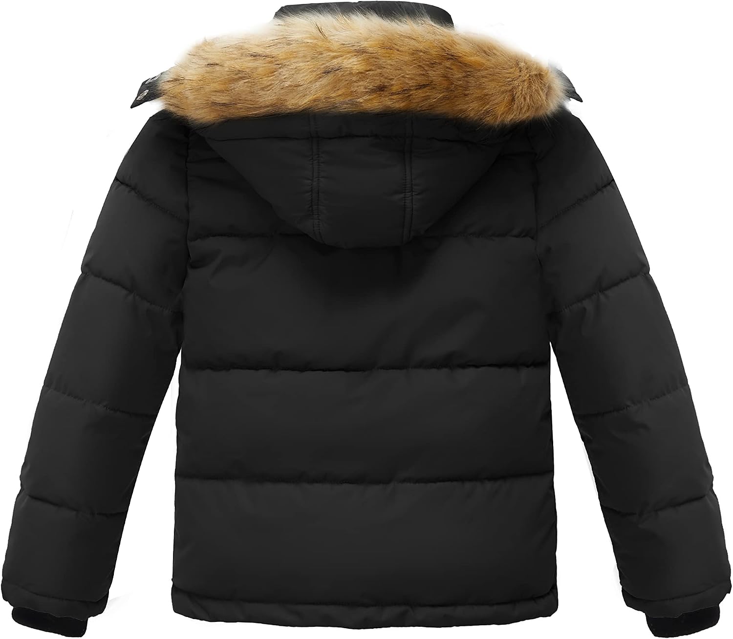 Boys' Winter Coat Warm Puffer Jacket Waterproof with Faux Fur Hood | Windproof,5000mm Waterproof,Snap Button