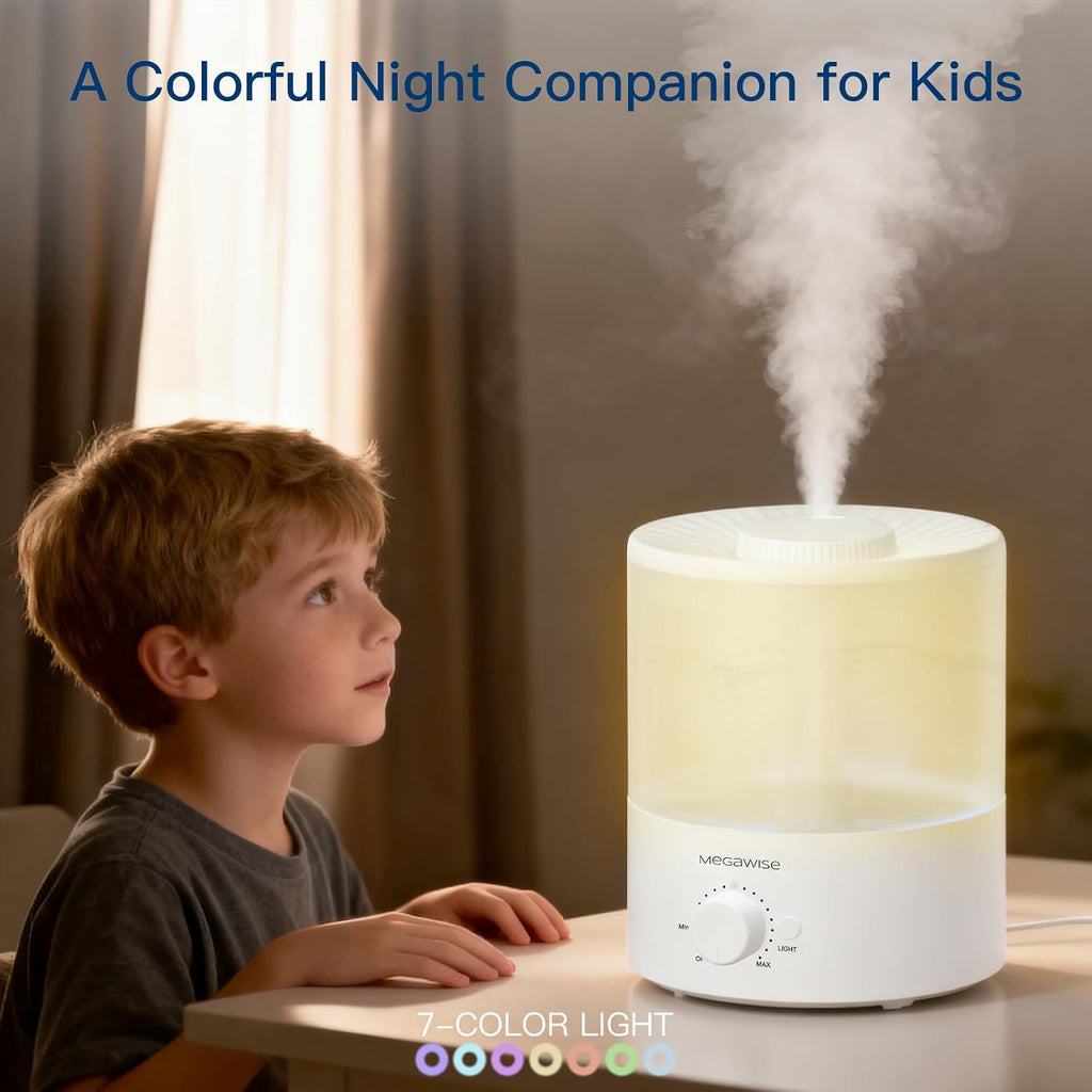 1.5L Large Cool Mist Humidifier for Large Spaces – Baby & Plant Safe Ultrasonic Aroma Diffuser, Quiet Operation for