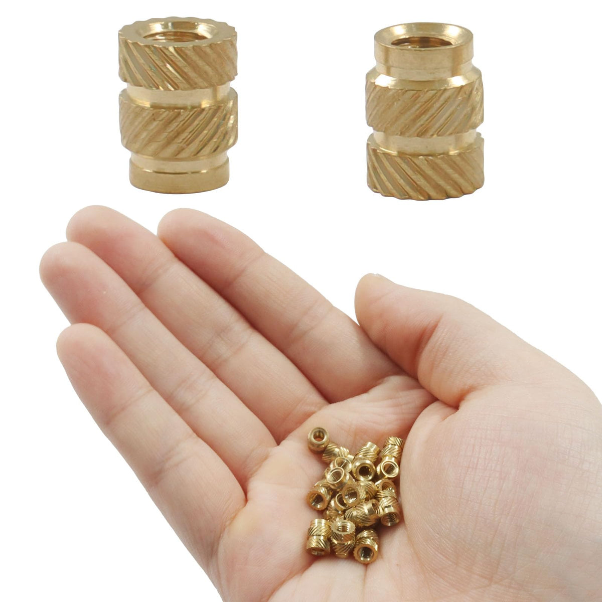 ZOCCVI Brass Threaded Inserts, M3x6.5x5mm, 100 Pcs