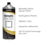 Metallic Spray Paint, Silver - Fast-Drying Finish for DIY Crafts, Models, Furnitures & Home Decor, Covers Plastic