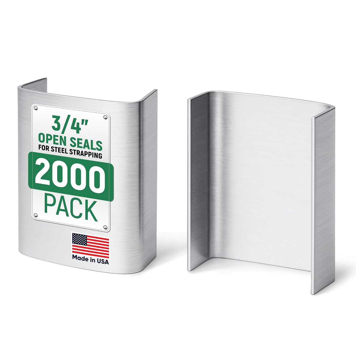3/4" Open Seals for Steel Strapping, Pack of 2000