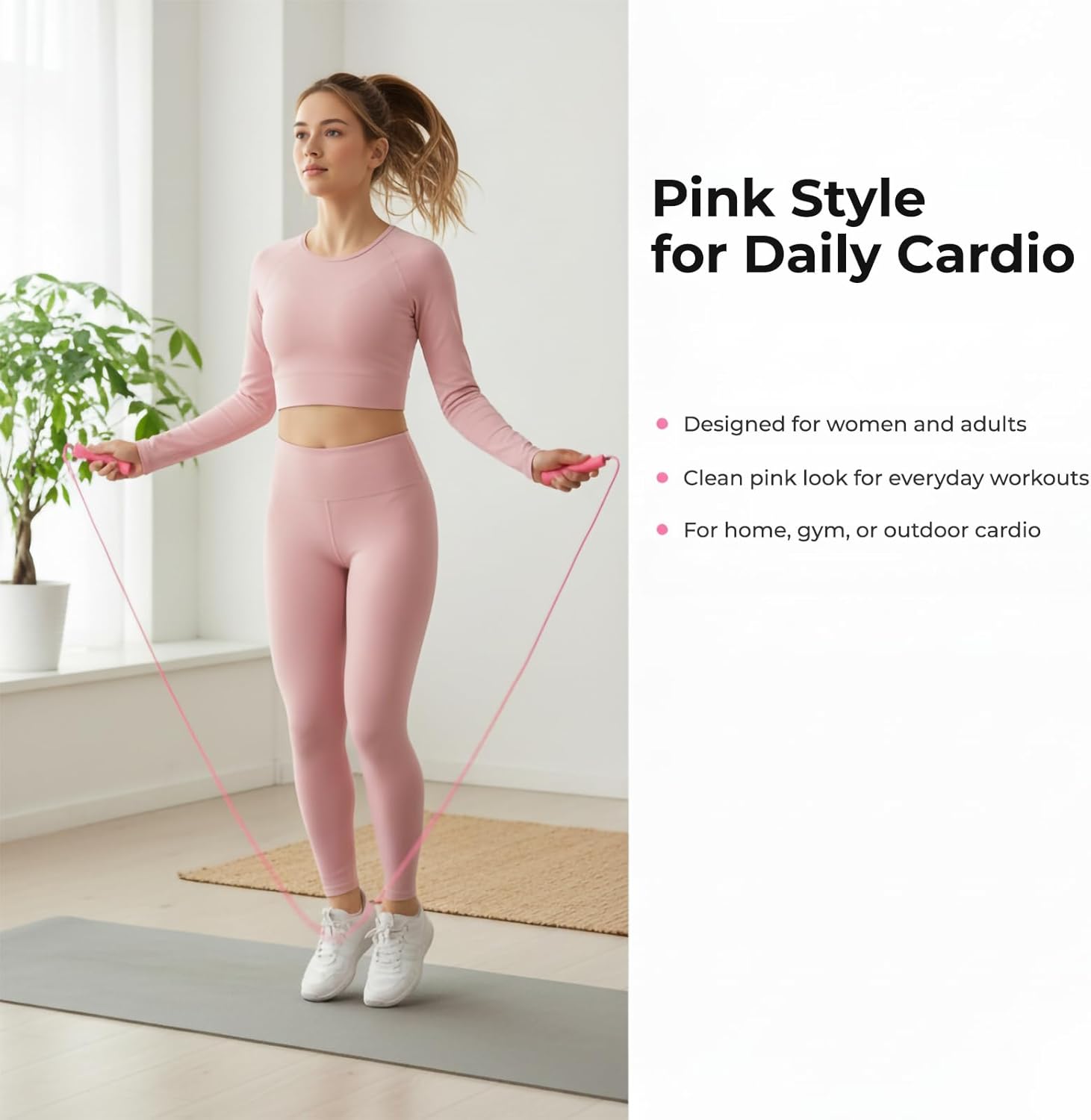 Jump Rope for Fitness, Adjustable Jump Rope for Men and Women, Exercise Rope for Adults, Cardio Training, Gym and