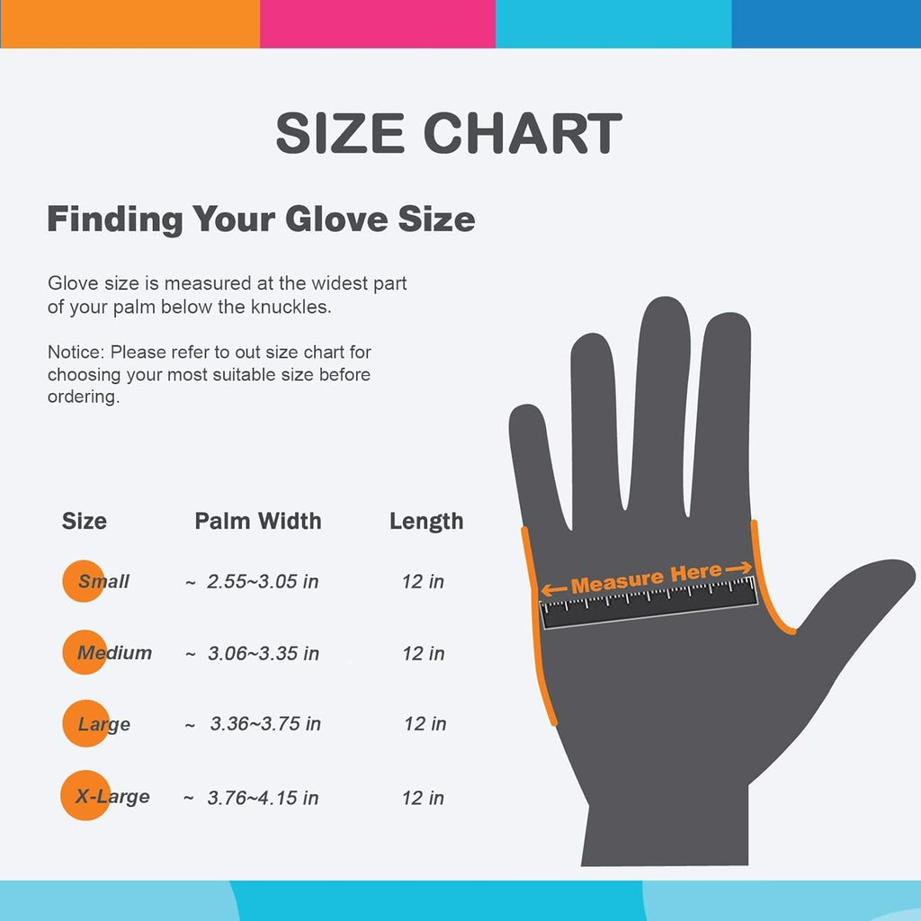 Rubber Cleaning Gloves - 3 Pairs Latex Free Kitchen Cleaning Gloves with Cotton Liner- Household Dishwashing Gloves