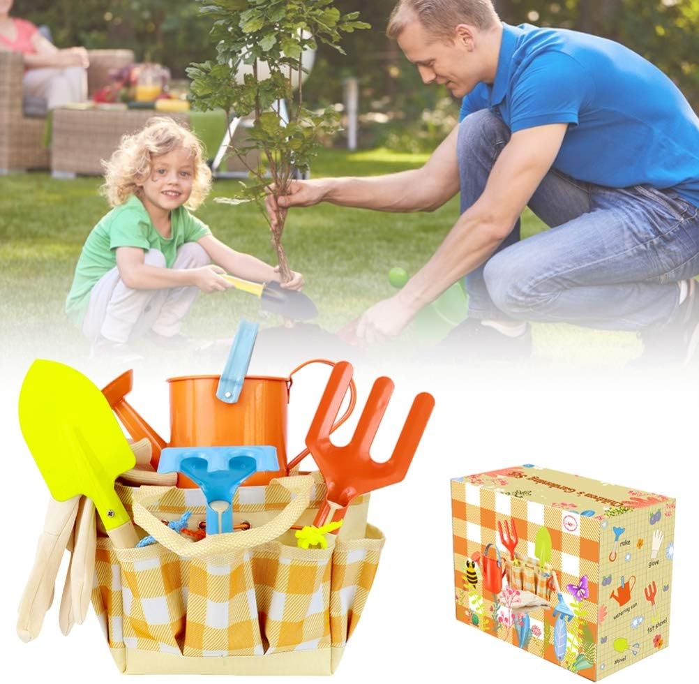 Children's Garden Play Tools Set Durable Beach Toy with Carrying Bag for Kids, Ideal Garden Tool Outdoor Play
