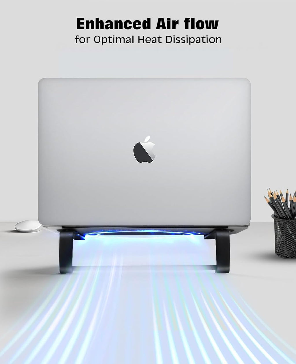 Aluminum Laptop Stand for Desk - Cooling Ergonomic Design - Fits MacBook Air Pro/DELL/HP/Lenovo/ThinkPad/Alienware
