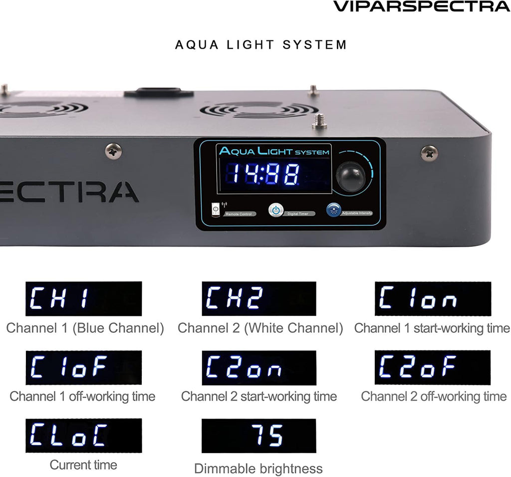 165W LED Aquarium Light Dimmable Full Spectrum LED Reef Lights