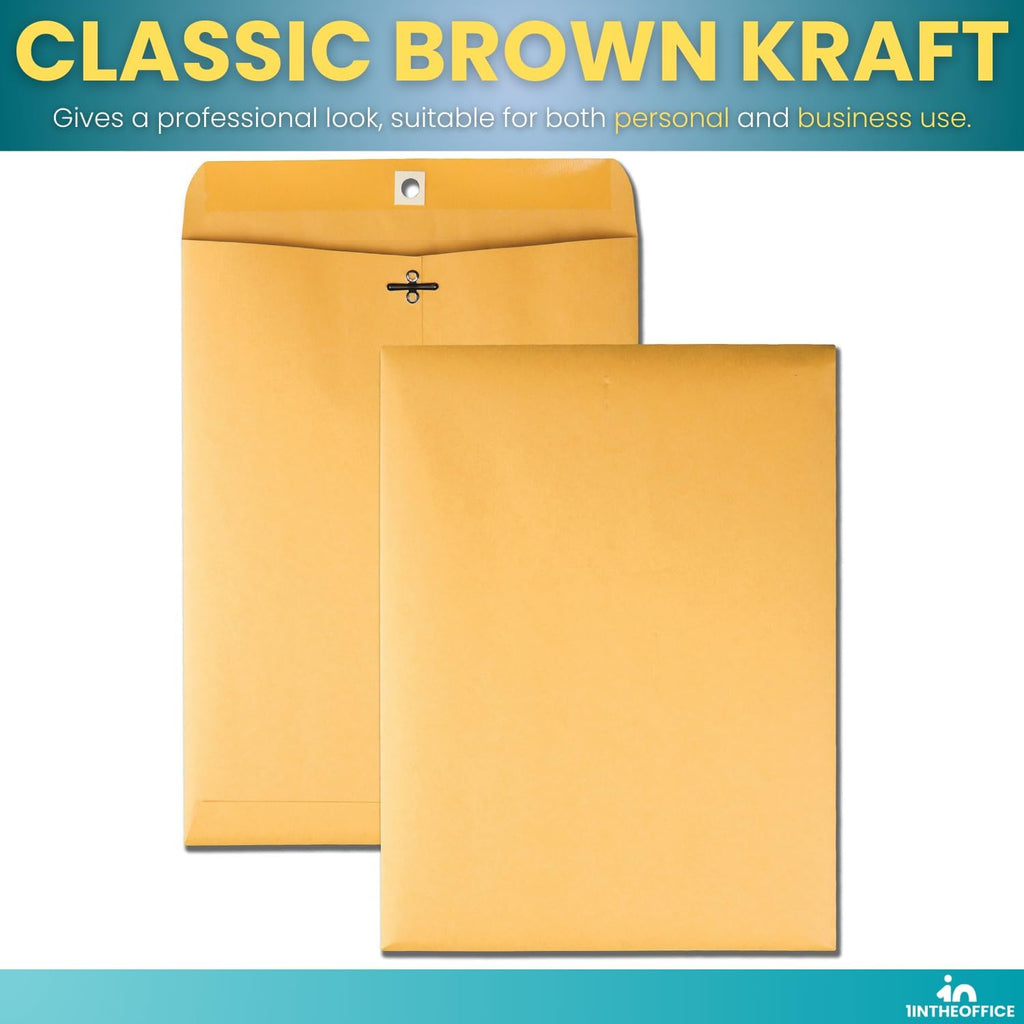 Clasp Envelopes, Brown Manilla Envelopes with Clasp, Gummed Flaps (10x13)