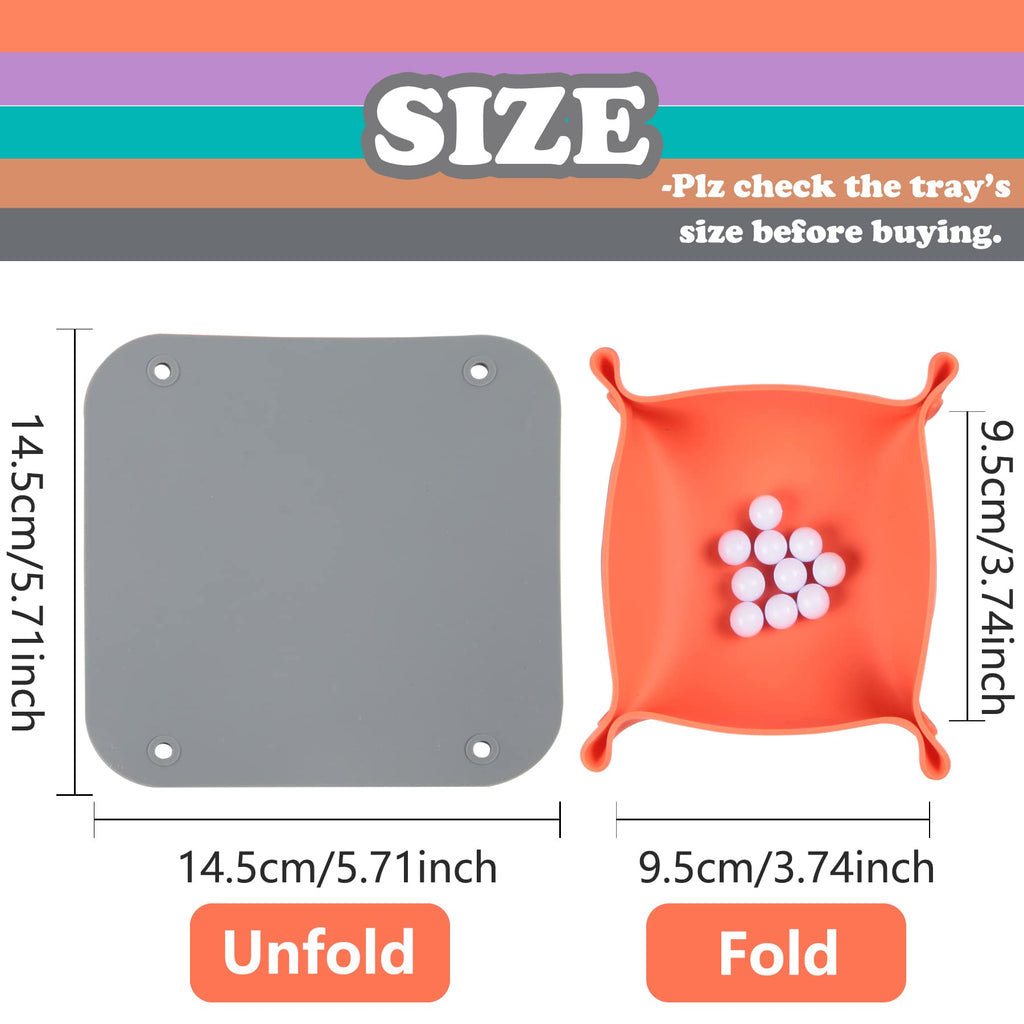 Collapsible Board Game Storage Bowls, Portable Folding Tray Accessory Holds Tabletop Bits, Components, Pieces, Dices