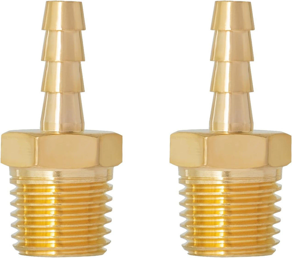 SUNGATOR 1/4" NPT to 3/16" Barb, Hose Barb Fitting, Air Hose Fitting, 2-PCS