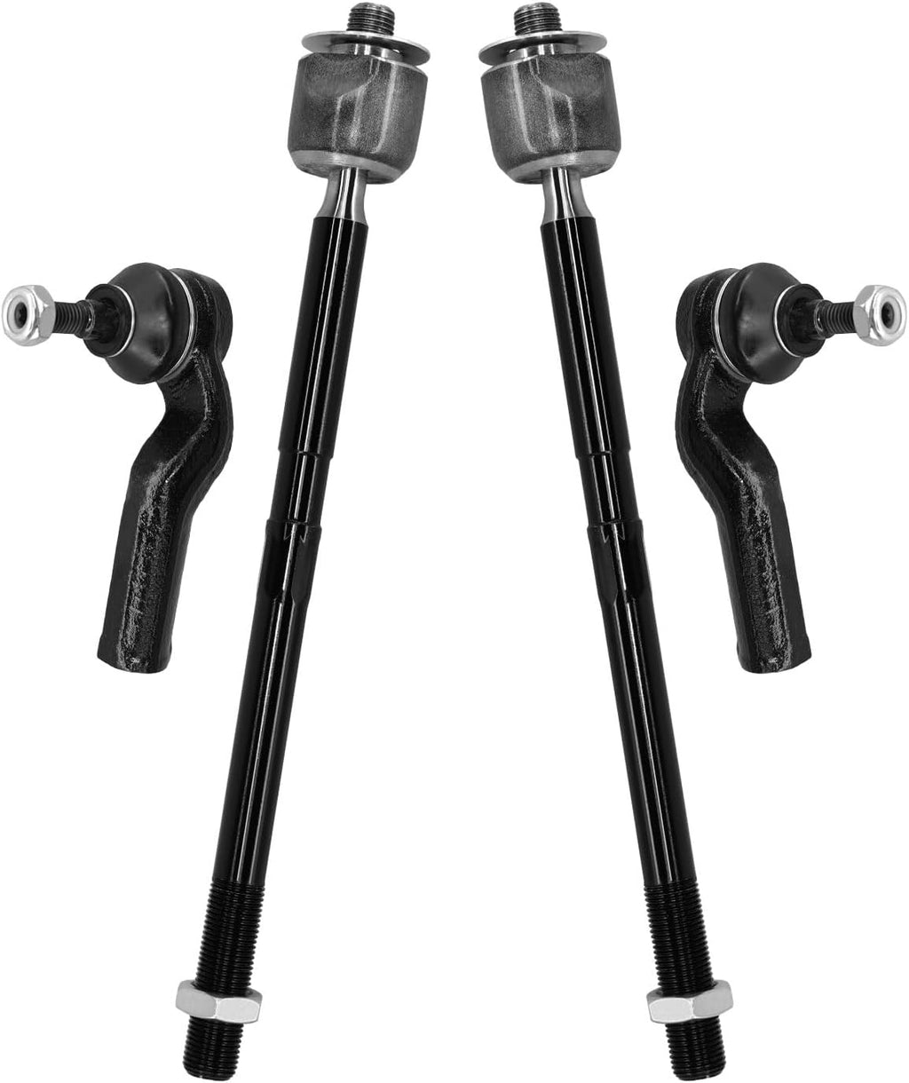 4Pcs Front Steering Inner Outer Tie Rod Ends Kit