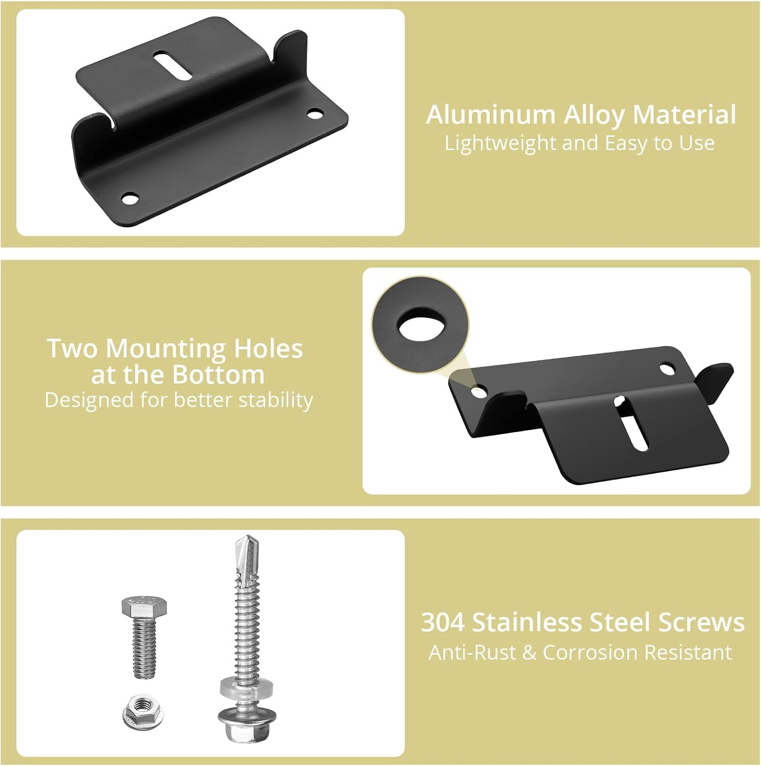 16PCS Solar Panel Z Bracket, Solar Mounting Kit for RV, Roof, Black | Aluminum Solar Panel Mounting Brackets, 304