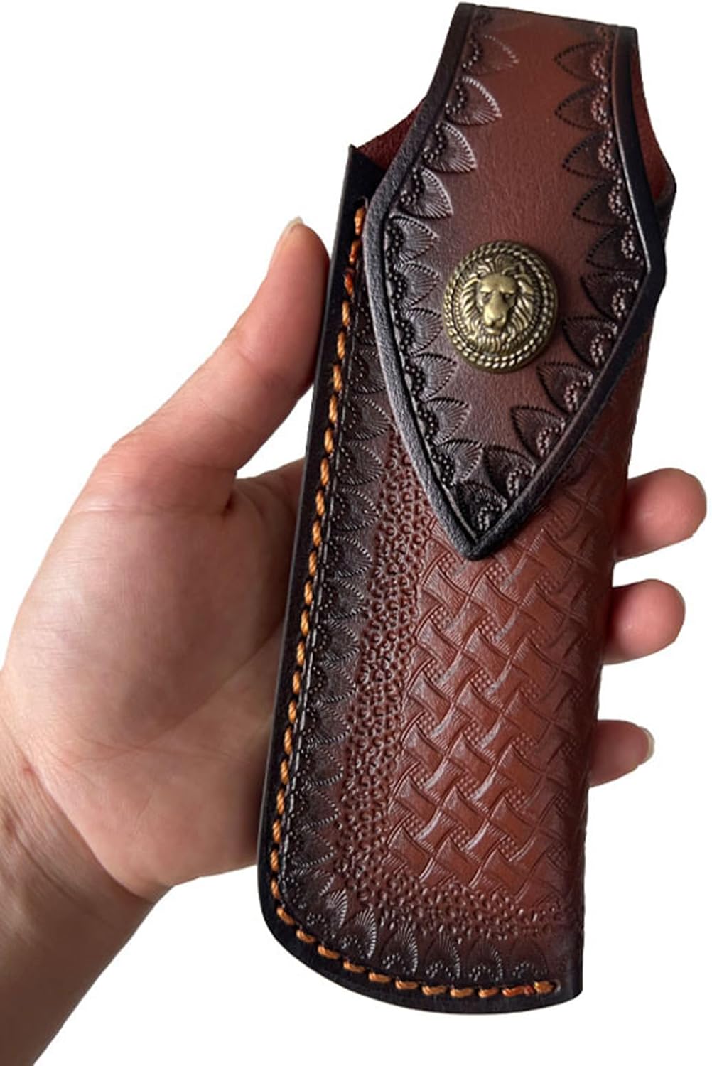 Folding Knife Sheath，2.3/6.3" Leather Pocket Knife Sheaths for Belt, Loop Portable Folding Knife Sheath for Camping