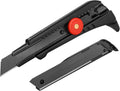 18mm Heavy Duty Utility Knife with Fin Design, Ratchet for Quick Blade Changes, Multi-purpose sprayed non-slip grip