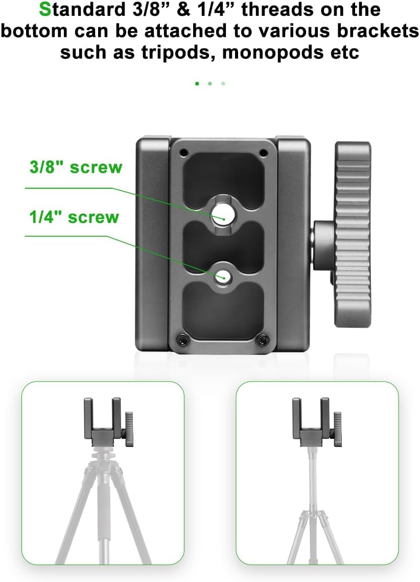 Rifle Saddle Mount, Mlok Arca Swiss Quick Release Rail Clamp with 1/4" & 3/8" Screws for Hunting Shooting