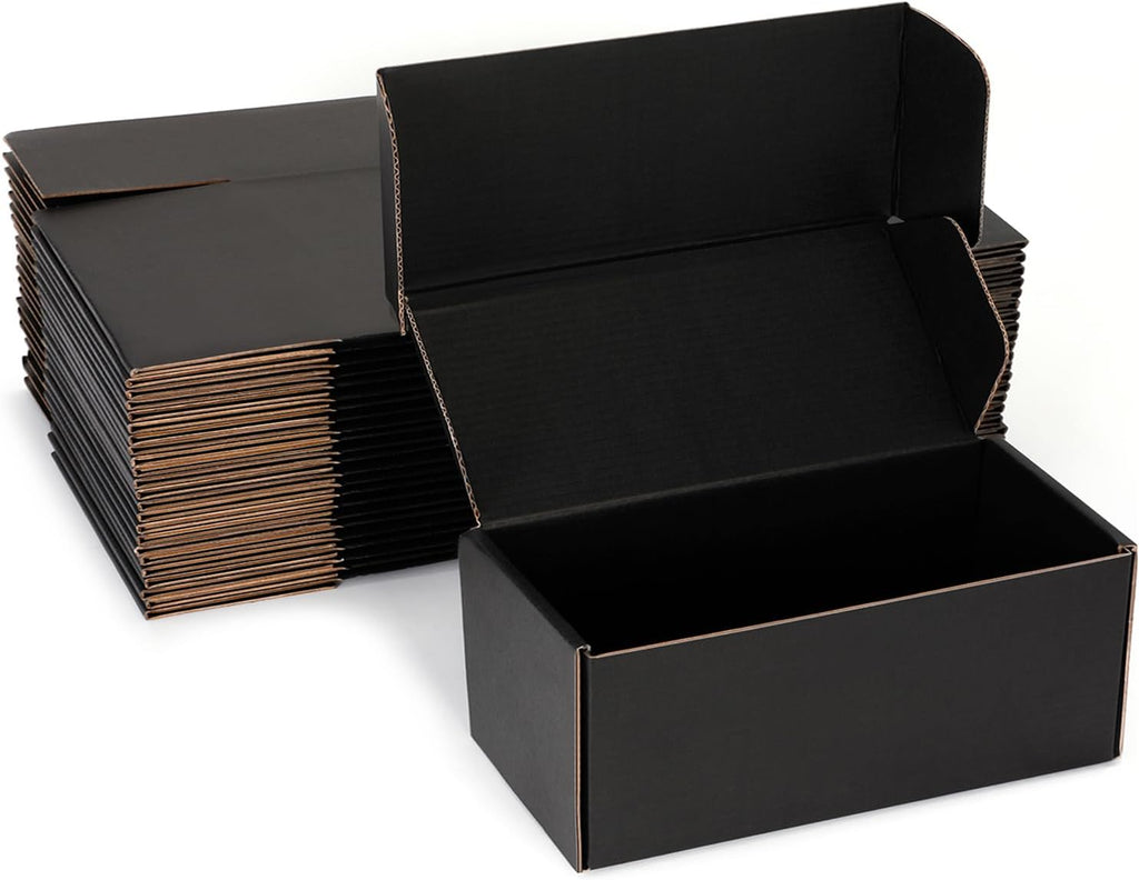Black Shipping Boxes 10x4x4 Inches, 20 Pack