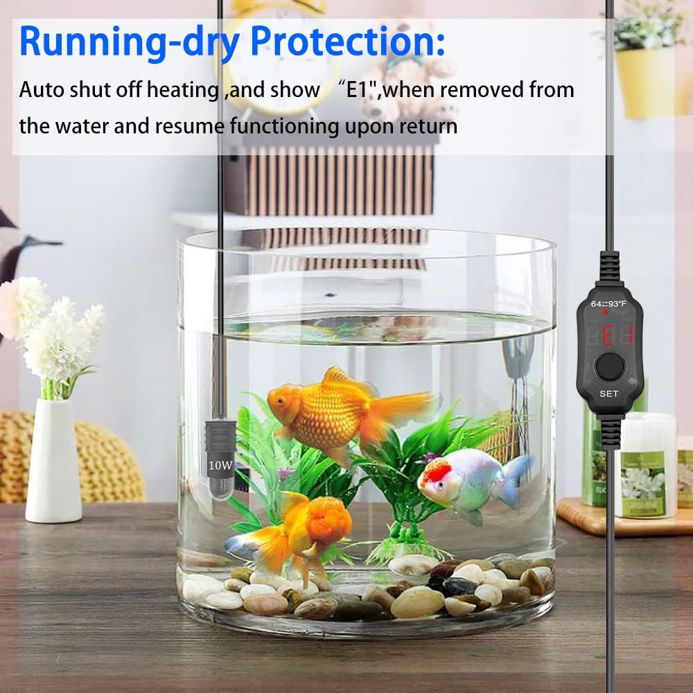 Mini Aquarium Heater 5V/2A USB 10W Small Fish Tank Heater for Tanks 1 Gal