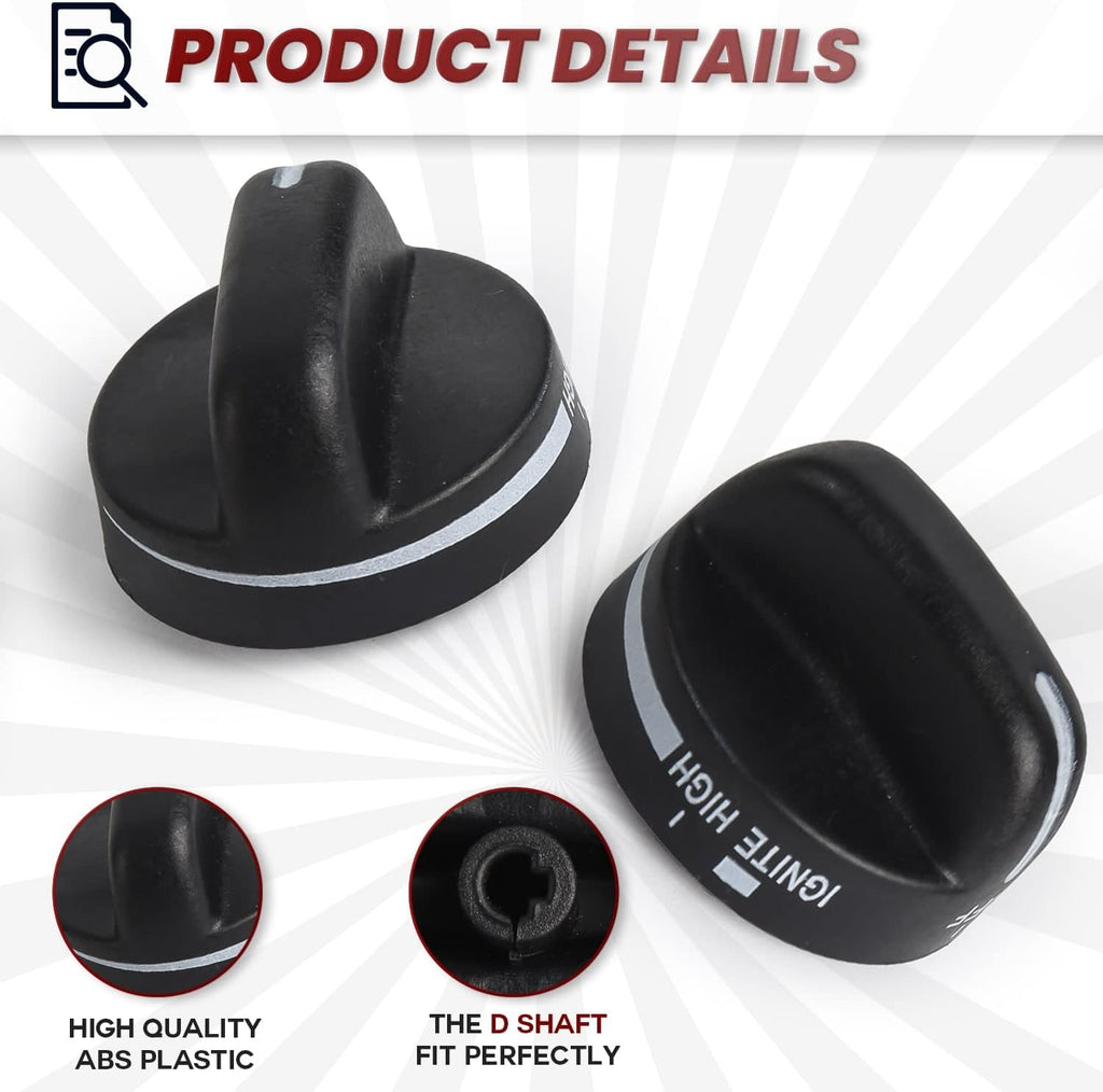 Seentech 8273103 Range Burner Knob (4-Pack) – Replaces 8273103, AP6012363, WP8273103, 8273107, 8273111, ER8273103, PS11745570, WP8273103VP. Compatible with Whirl-Pool Burner