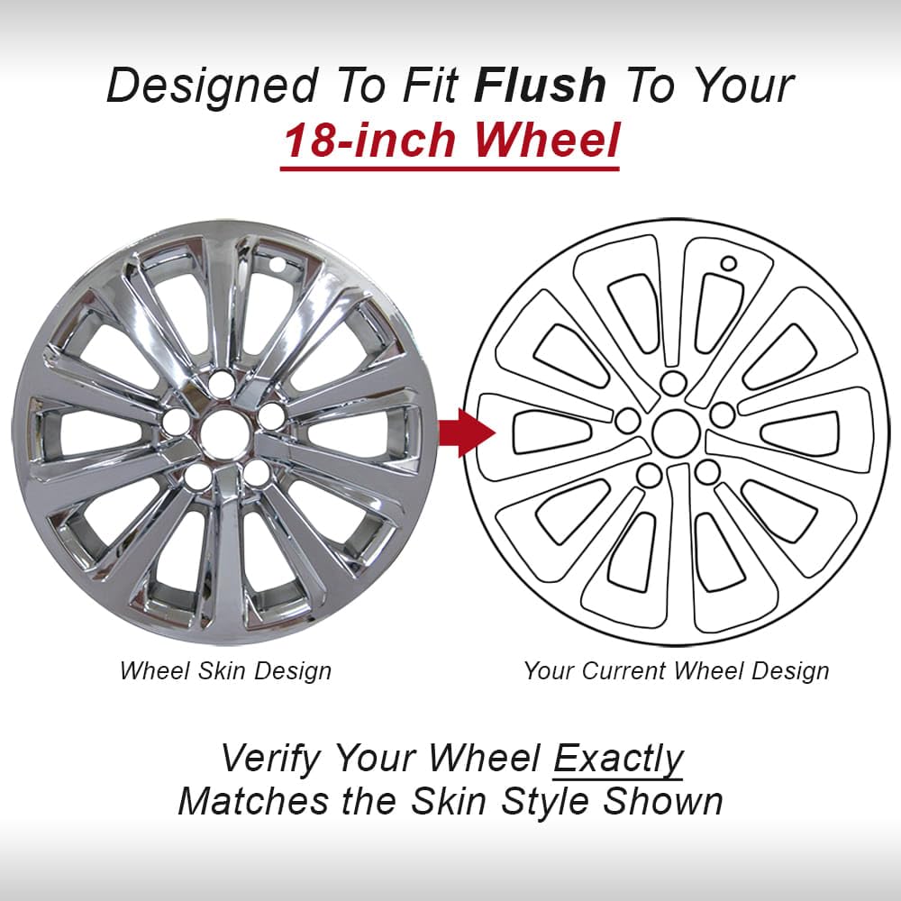 18" 10 Spoke Chrome Wheel Skins for Toyota Grand Highlander 24-25 Set of 4