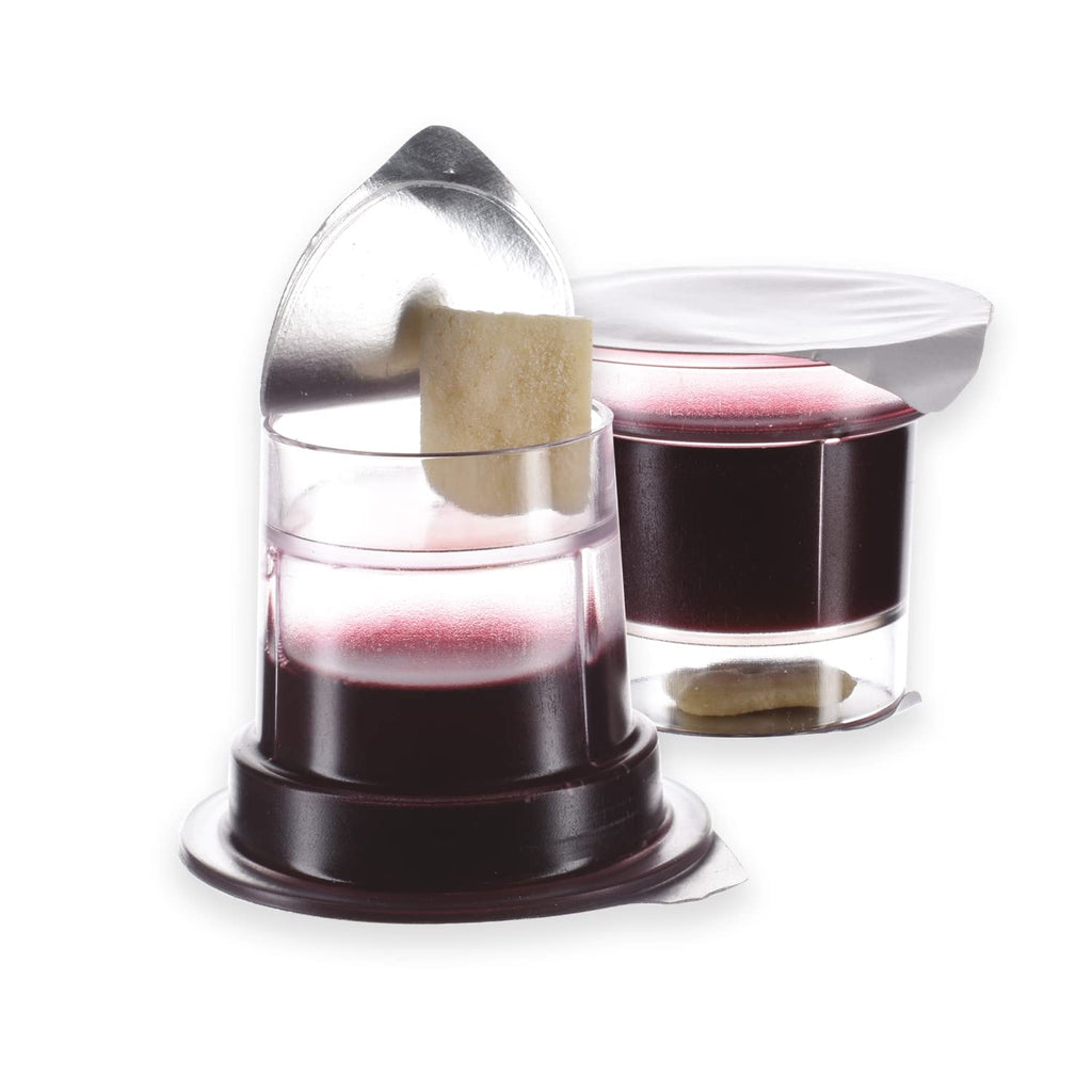 Simply Communion Bagged Prefilled Communion Cups 100 Count | Concord Grape Juice & Unleavened Bread | Quiet Seal