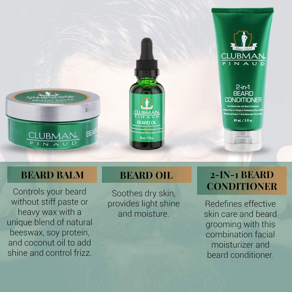 Pinaud 3-in-1 Beard Kit – Includes Conditioner, Beard Oil and Balm, Starter Kit for Men
