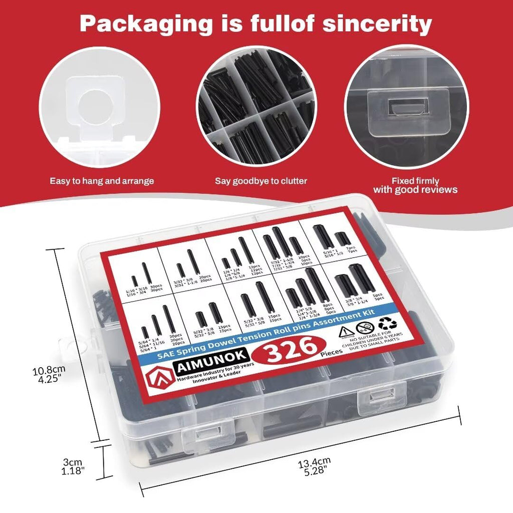 326PCS SAE Roll Pin Set(24 Sizes )