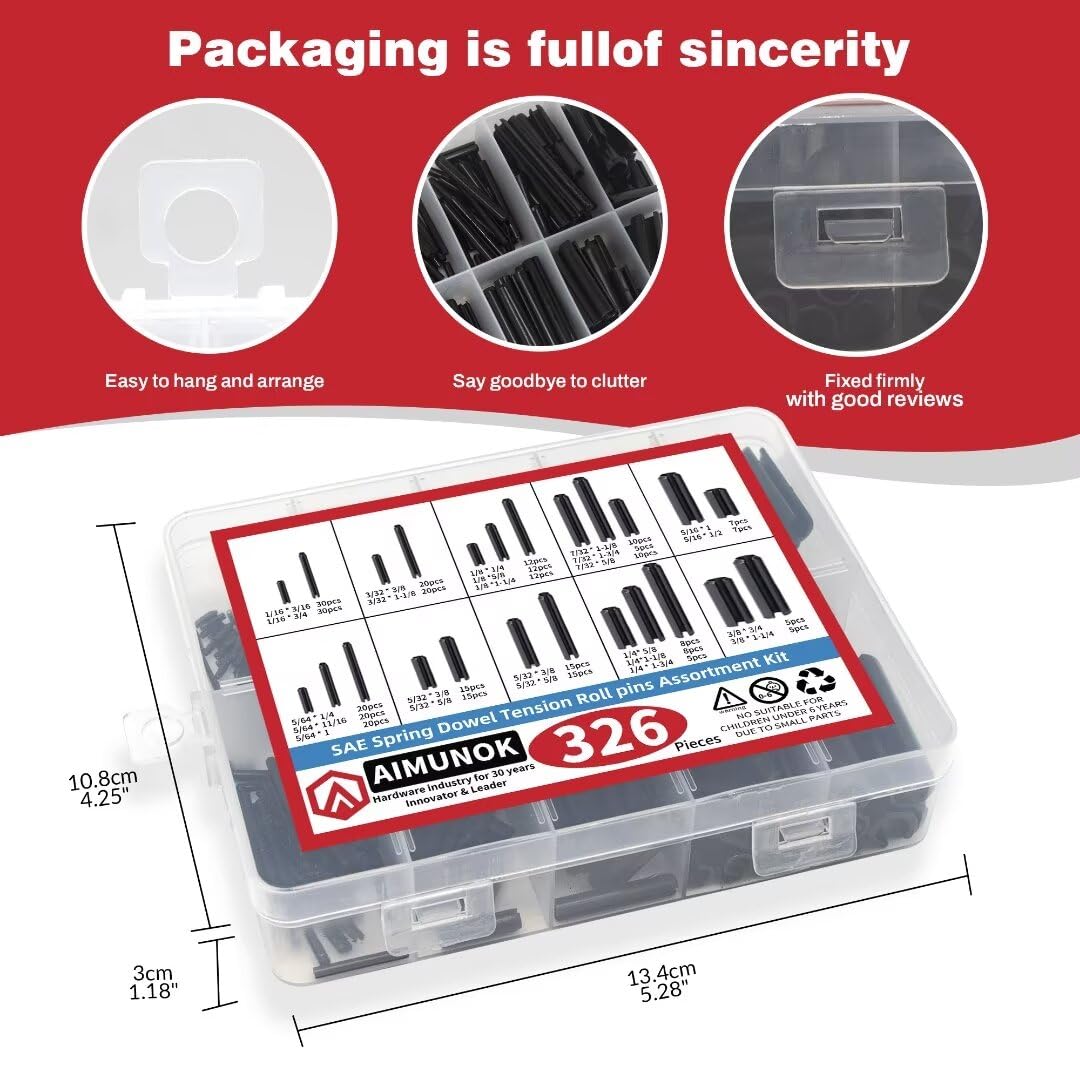 326PCS SAE Roll Pin Set(24 Sizes )