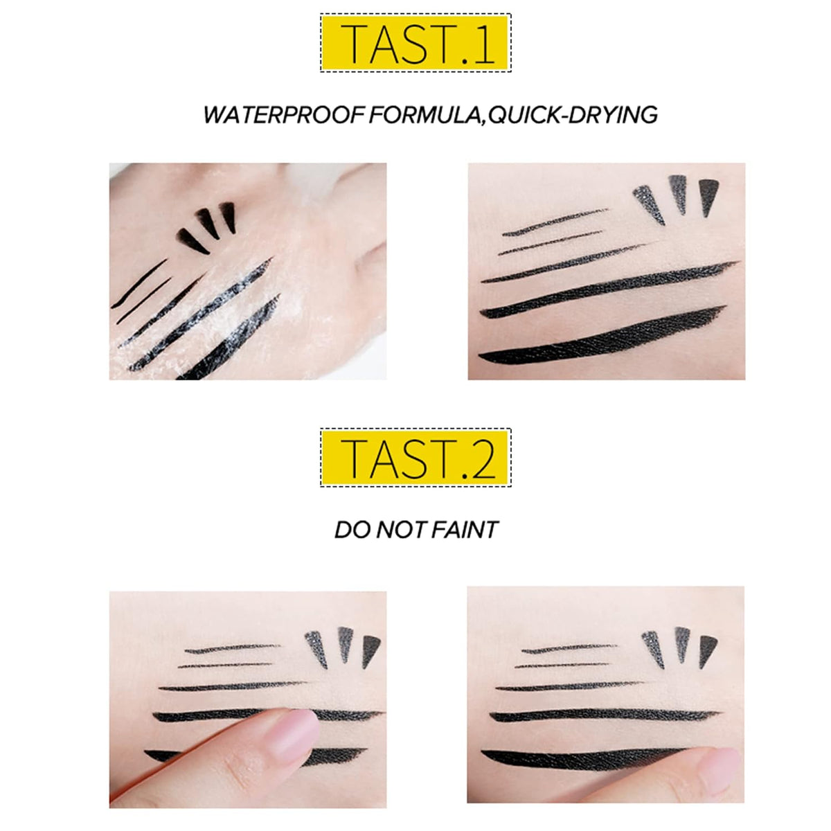 Mascara Eye Liner Eye Makeup Set Waterproof Liquid Eye Liner Stamp Mascara Black volume and length Eyelash Quick