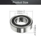 DEEG 5Pcs Deep Groove Bearings 1''x2''x9/16'' Double Seals