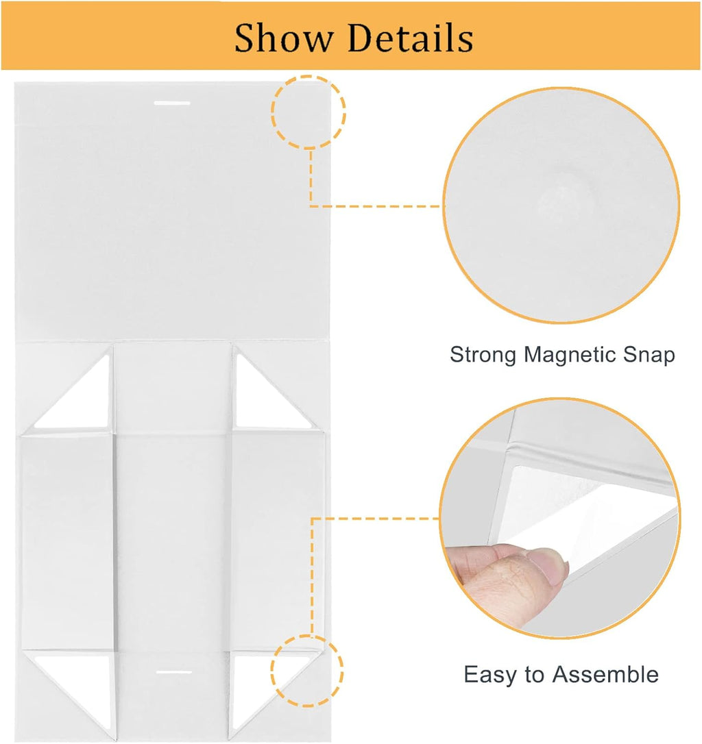 13"x9"x4" Large White Magnetic Gift Box with Lid for Presents