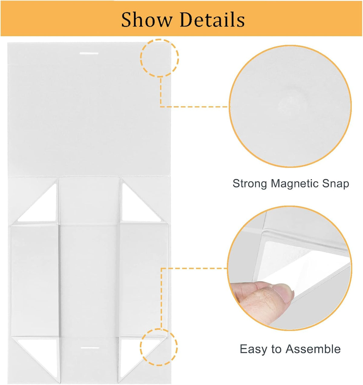 13"x9"x4" Large White Magnetic Gift Box with Lid for Presents