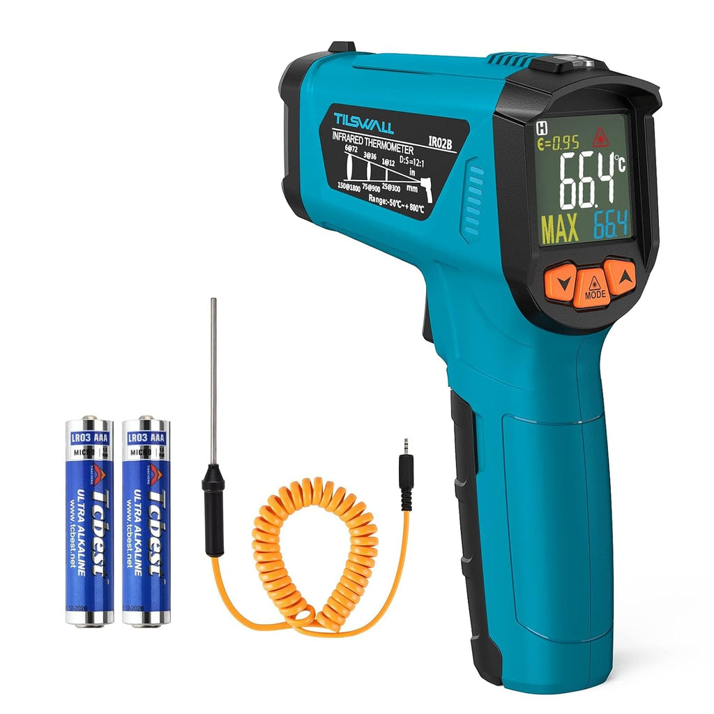 Infrared Thermometer Gun, -58°F to 1472°F(-50~800°C), Sky Blue